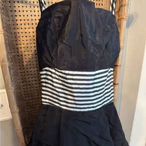 Gunne Sax Black and White Striped Dress